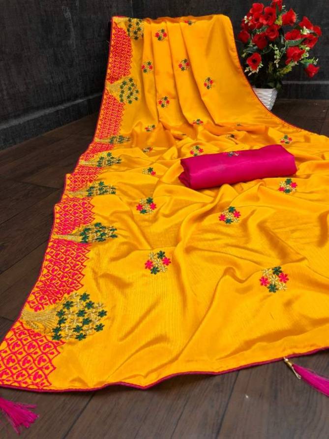 Vichitra Tree Vichitra Silk Designer Fancy Wear Latest Saree Collection